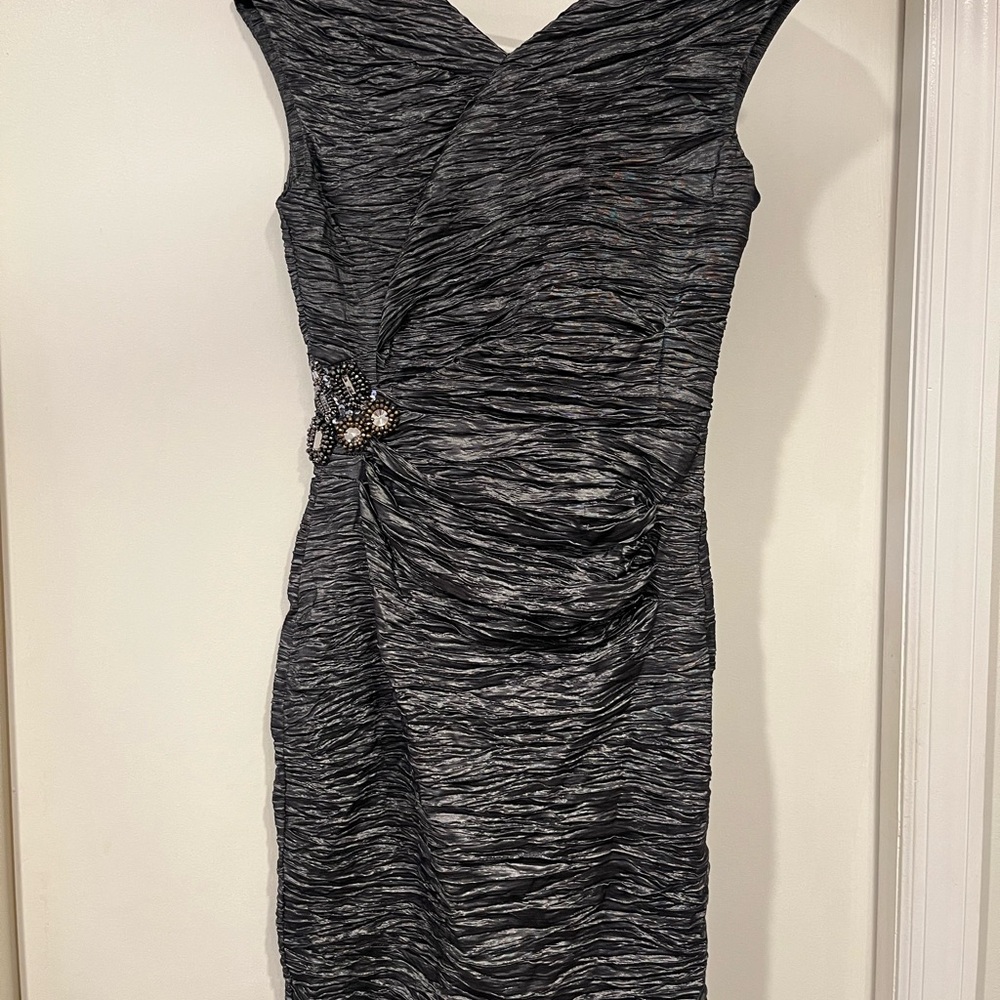Calvin Klein Charcoal Ruched  festive Dress